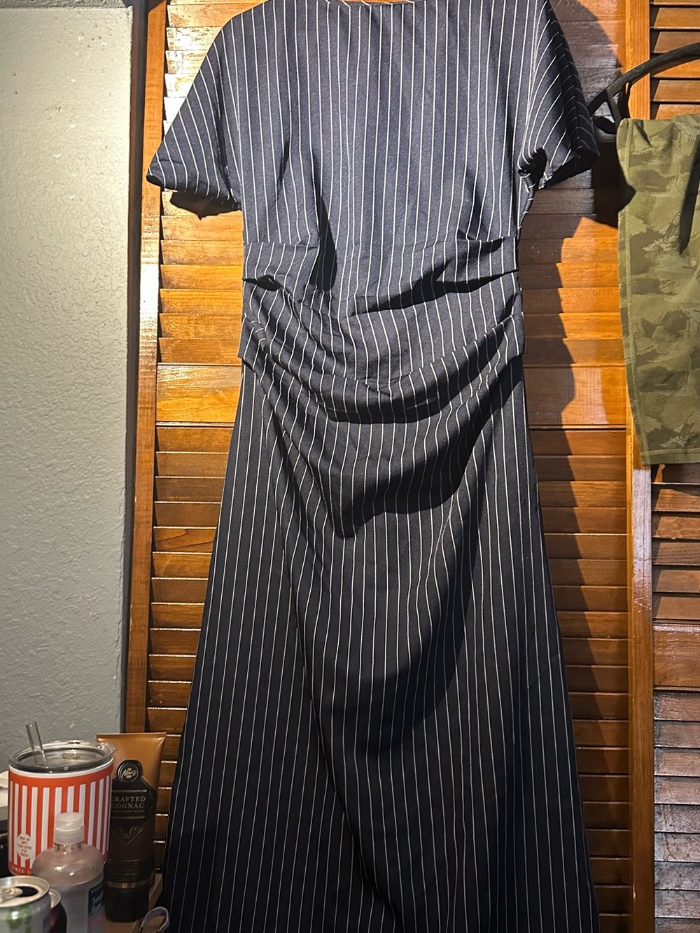 Classic Navy Pinstripe Women's Dress